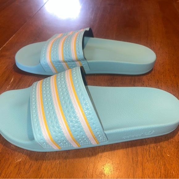 Adidas Blue Slides. NWOT - Picture 4 of 6
